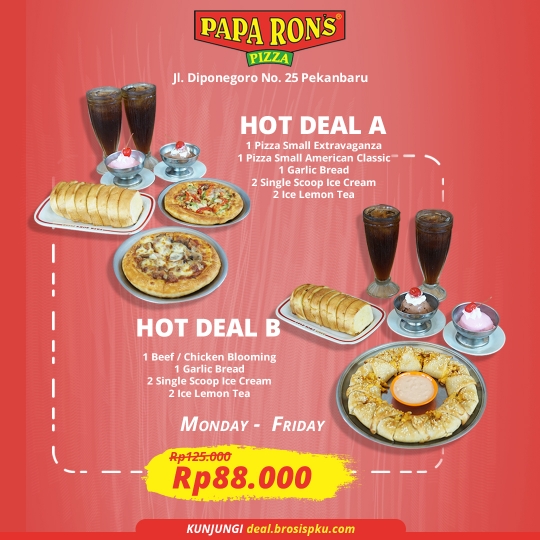 Paparons Pizza Hot Deal (monday-friday)