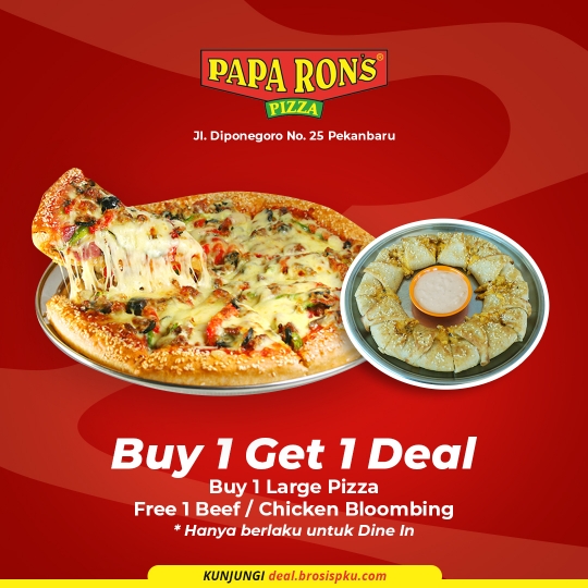 Paparons Pizza Buy 1 Get 1 Deal