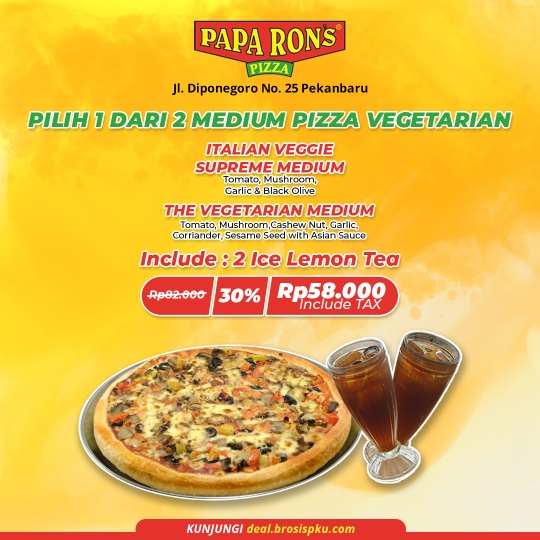 Paparons Pizza Vegetarian Deal