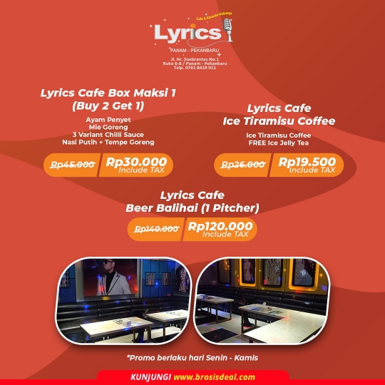 Lyrics Cafe & Karaoke Keluarga Maksi Deal (monday-thursday)